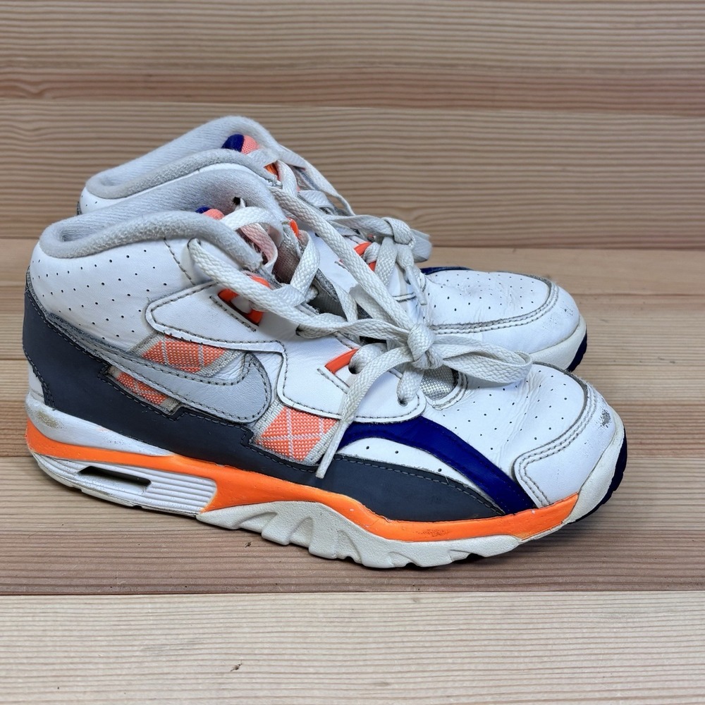 Nike Air Trainer SC High Kids White Orange Concord DV2353-100 Sz 1Y Bo Jackson